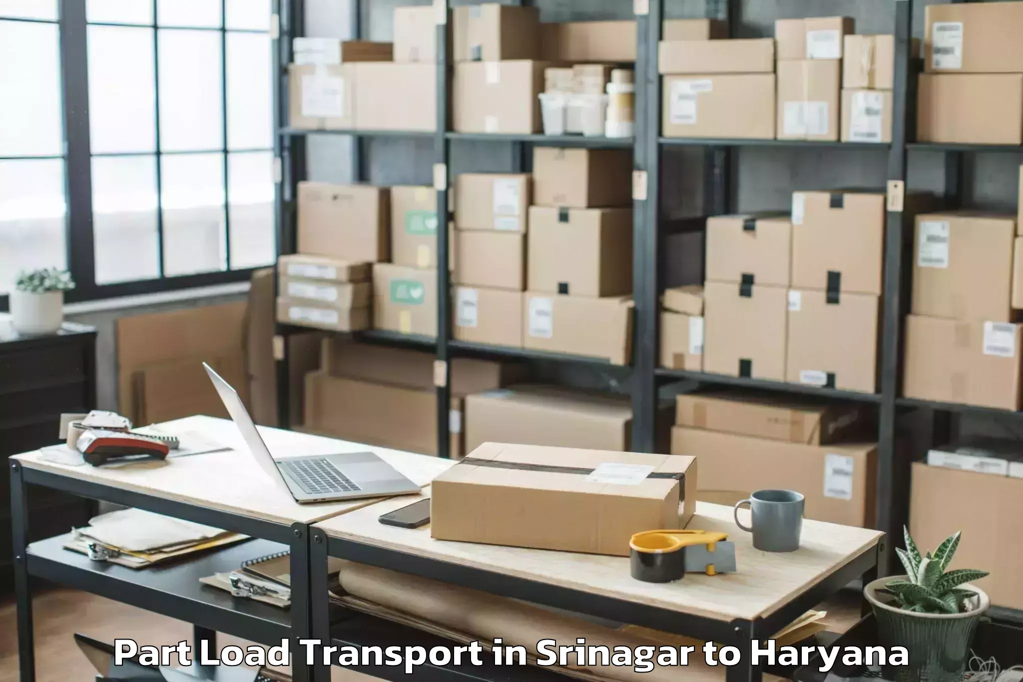 Book Srinagar to Abhilashi University Rohtak Part Load Transport Online